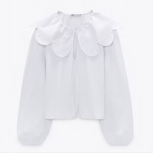 Zara scalloped "Peter Pan" collar Blouse